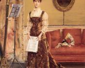 阿尔弗雷德史蒂文斯 - Lady with a Harp